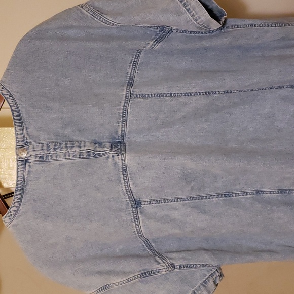 Free People Denim Mini Dress Sz L - Picture 8 of 9